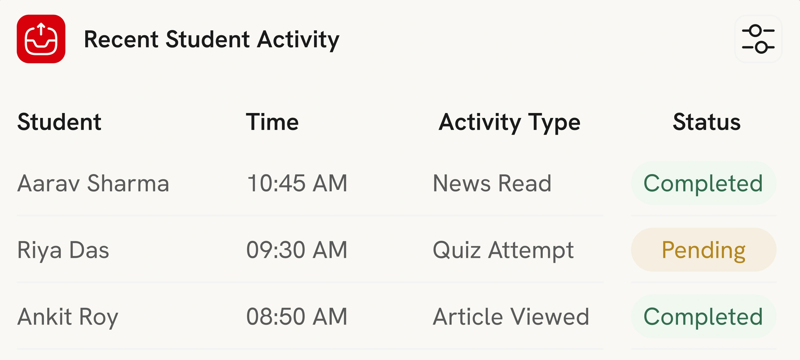 Real-Time Student Activity Tracking